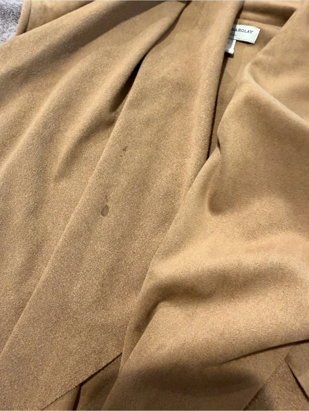 Katherine Barclay Faux-Suede Vest in Camel Brown size medium taupe Montreal